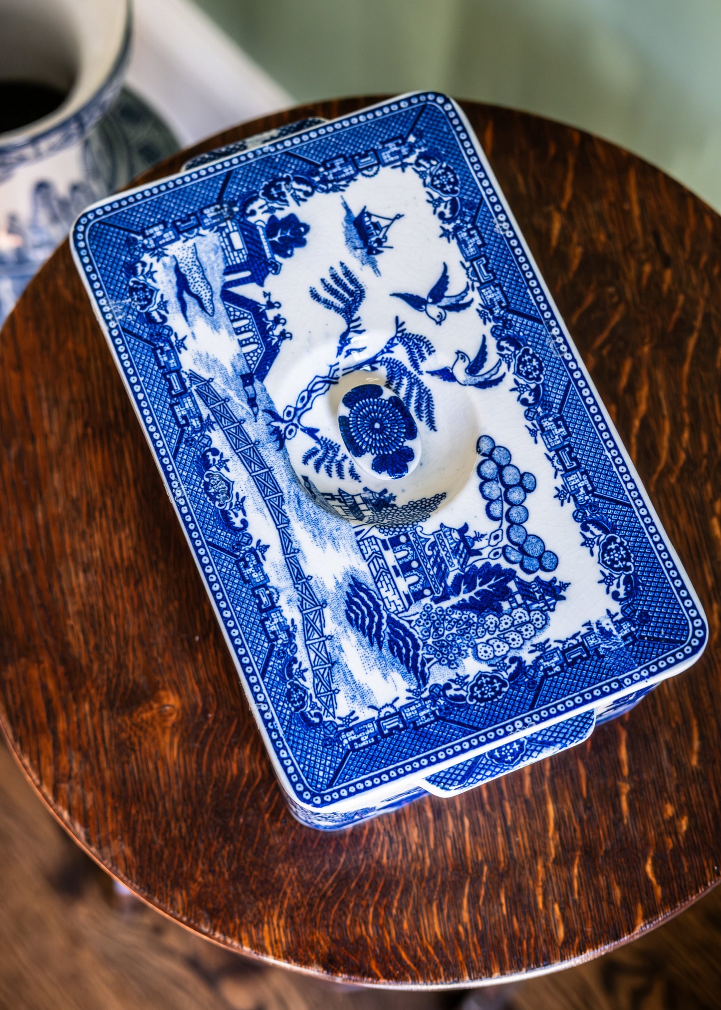 Blue Willow Moriyama Porcelain Refrigerator Box