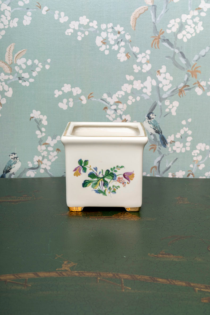 Mid-century Footed Floral Cachepot
