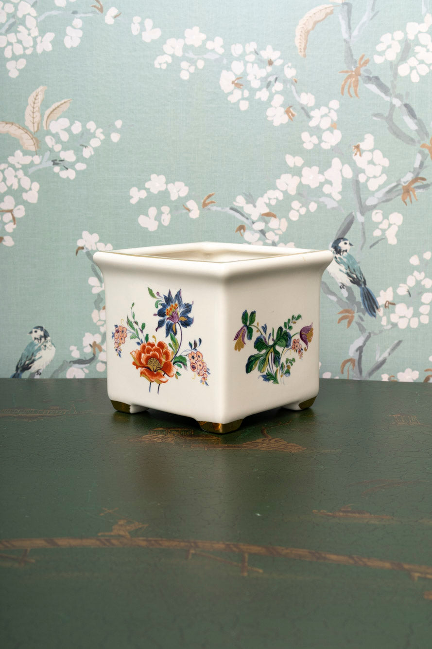 Mid-century Footed Floral Cachepot