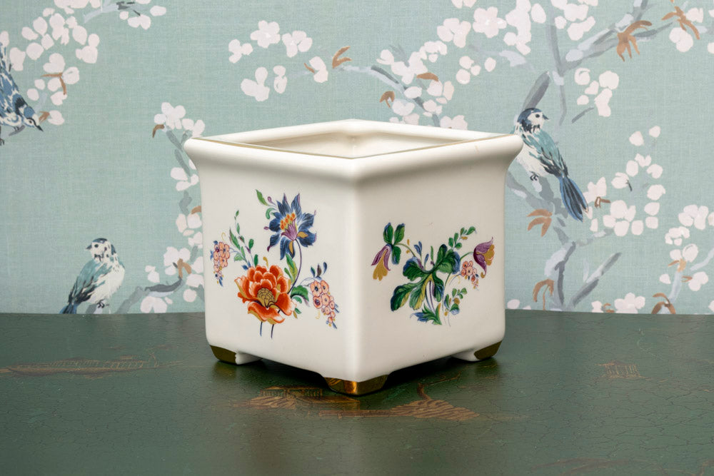 Mid-century Footed Floral Cachepot