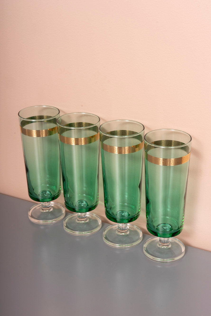 Greek Key French Champagne Glasses