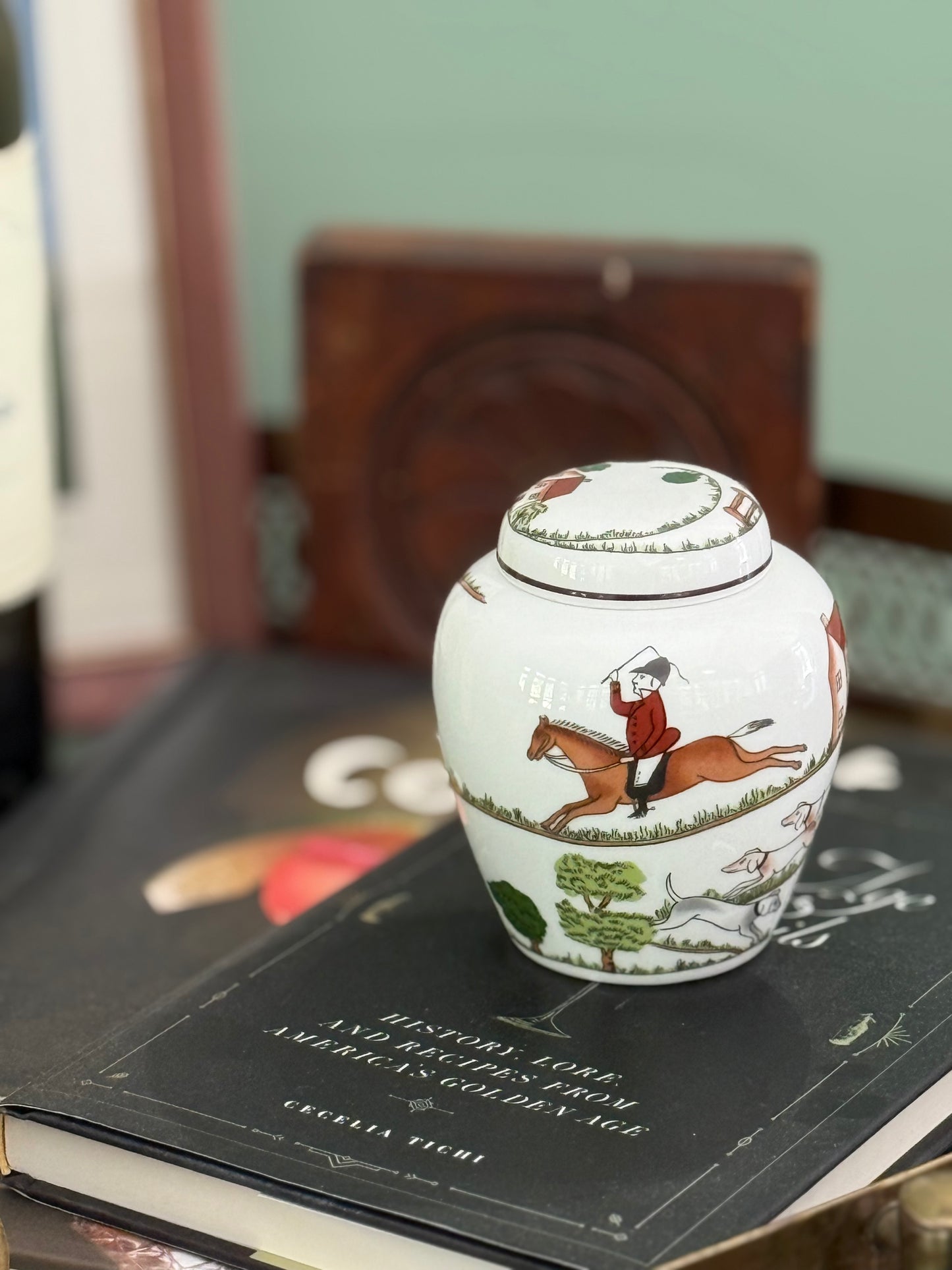 Coalport Hunting Scene Ginger Jar