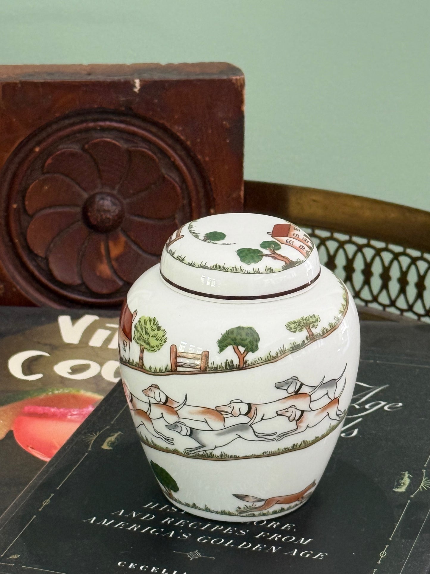 Coalport Hunting Scene Ginger Jar
