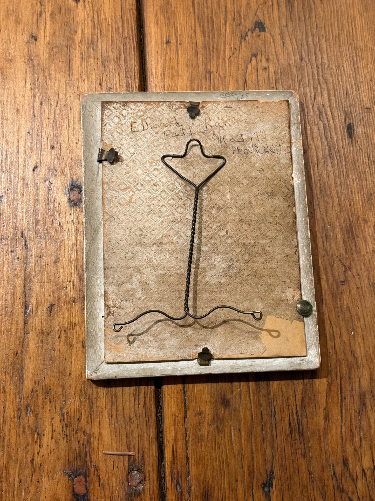 Antique Hand-Painted Frame with Beveled Glass