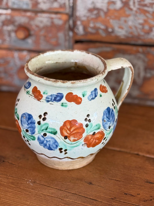 Antique Hungarian Floral Jug