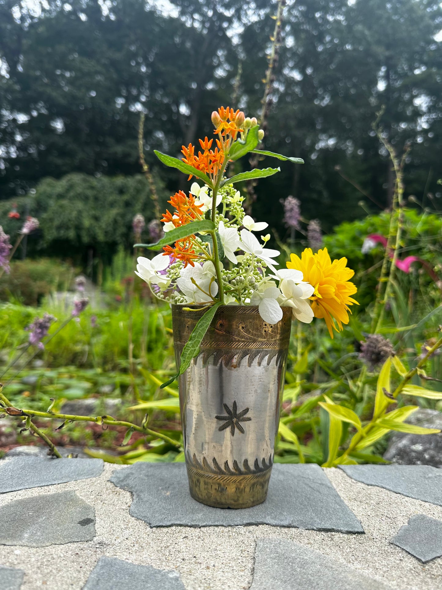 Starburst Antique Brass Lassi Cup