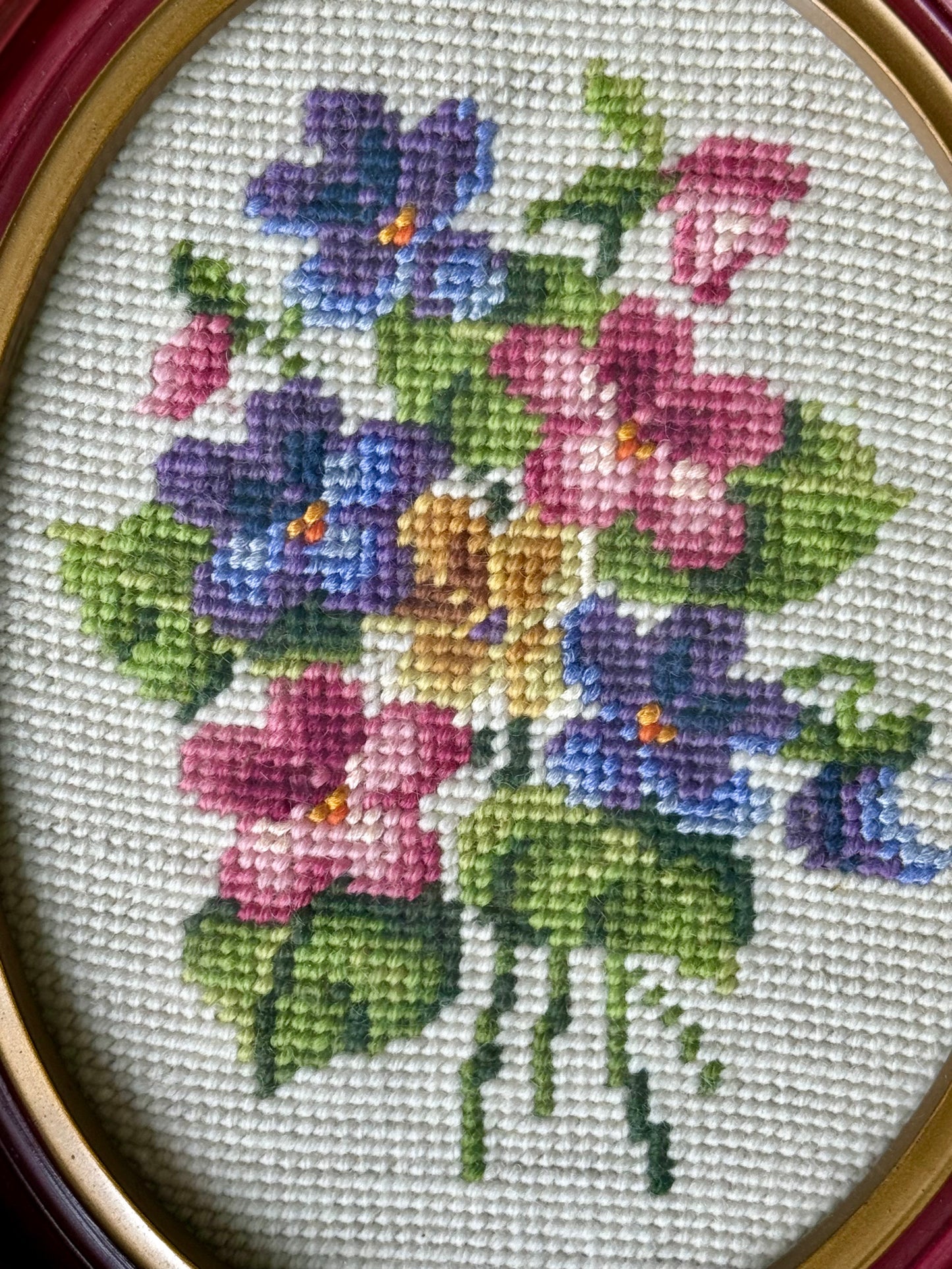 Floral Needlepoint Pair
