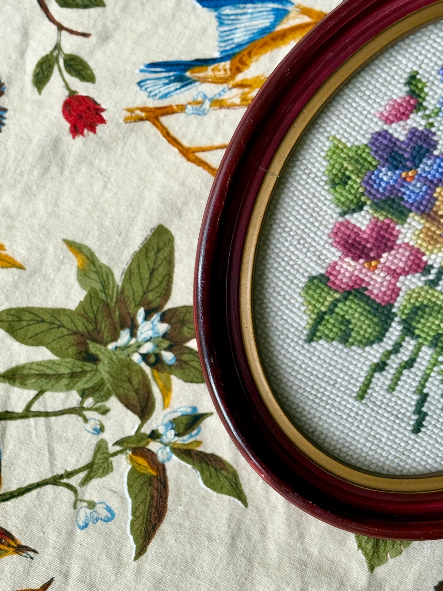 Floral Needlepoint Pair
