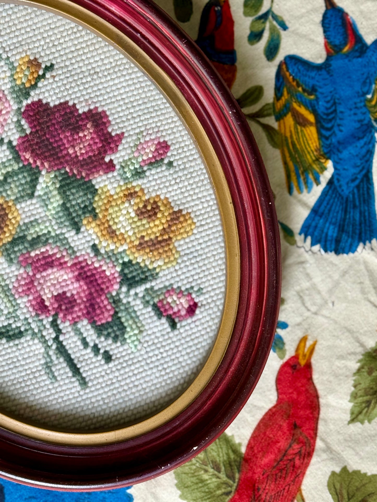 Floral Needlepoint Pair
