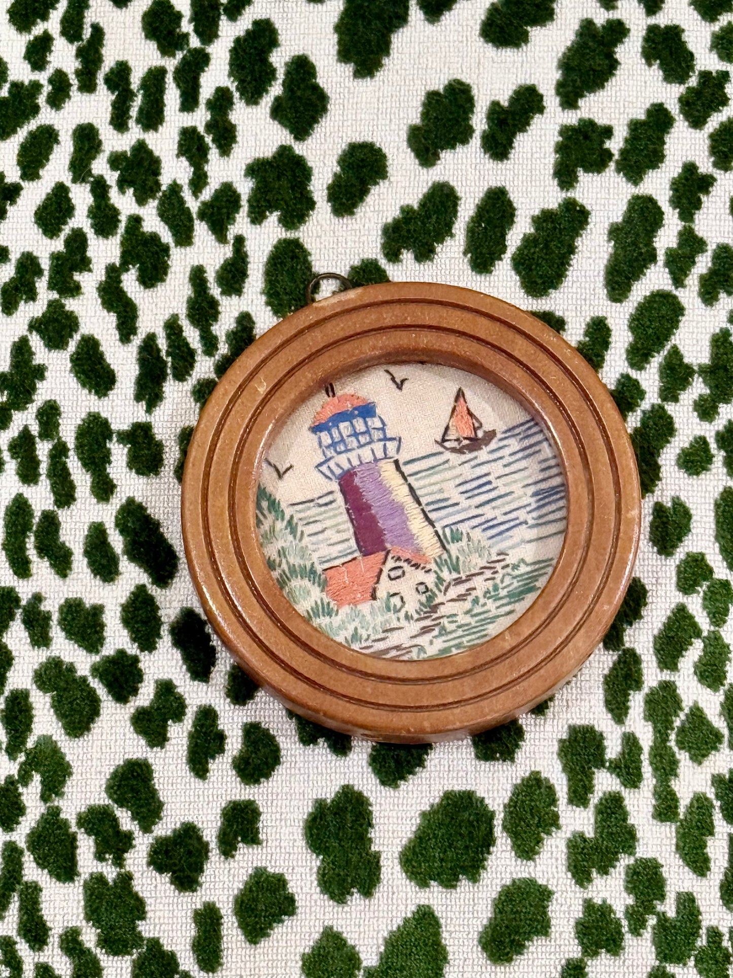 Vintage Miniature Lighthouse Embroidery