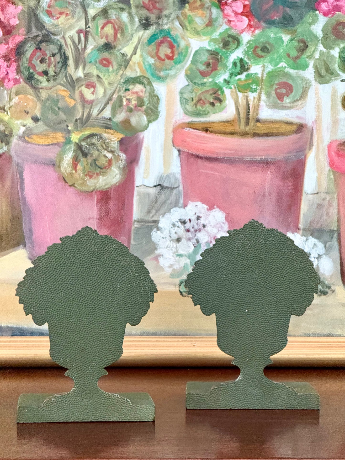 1920s Bradley and Hubbard Cast Iron Flower Garden Bookends
