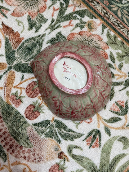 Red and Green 1957 Cabbagewear Bowl