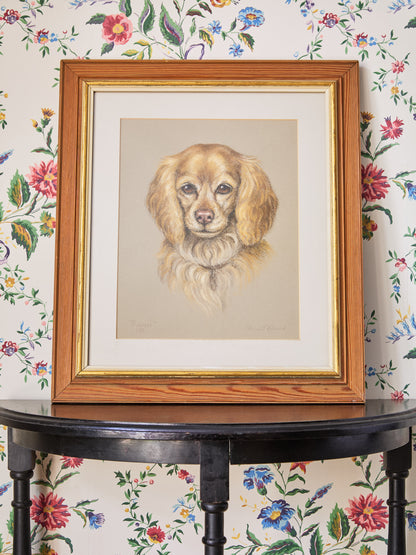1970s Pastel Dog Portrait