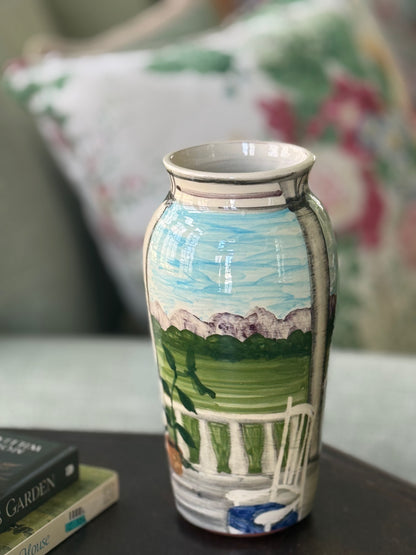 Mountain Veranda 1987 Hand-Painted Terracotta Vase