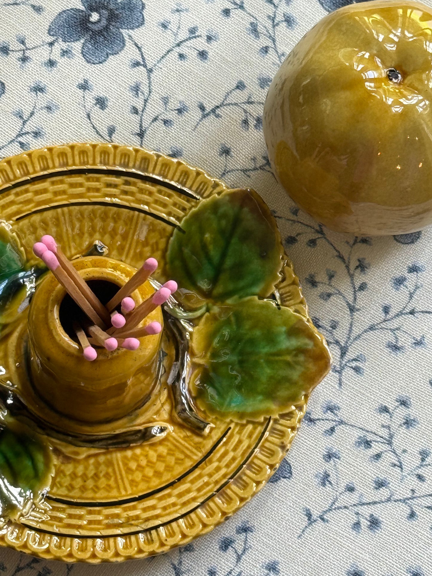19th Century English Majolica Apple Pastille Burner