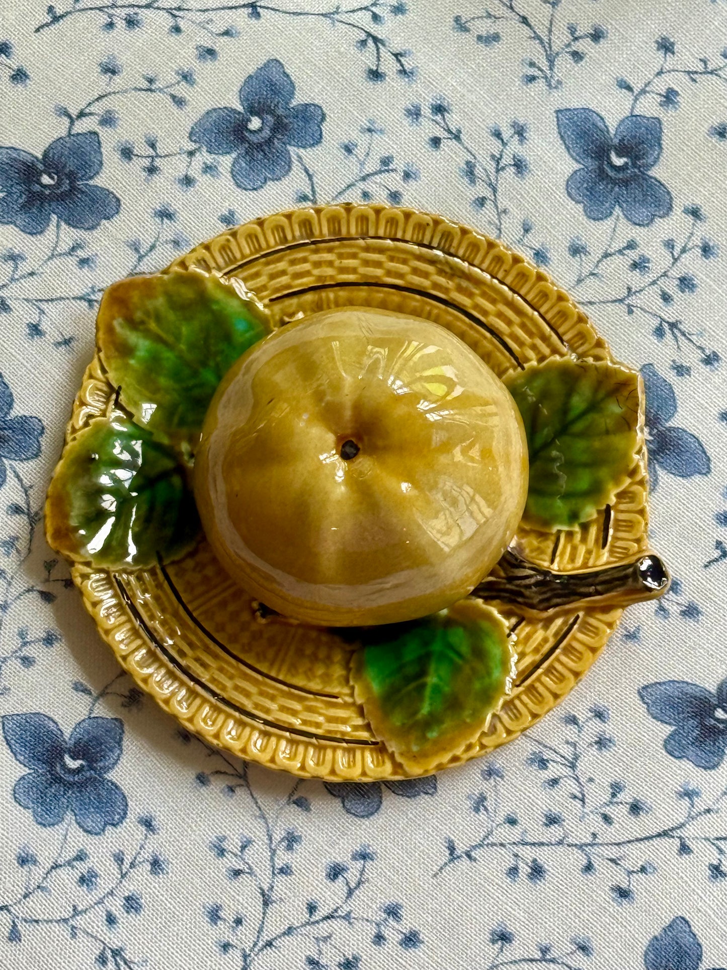 19th Century English Majolica Apple Pastille Burner