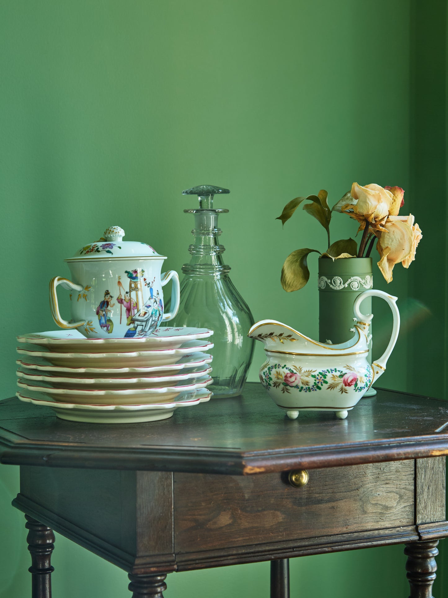 French Faïence Revival Plates in the Veuve Perrin Tradition