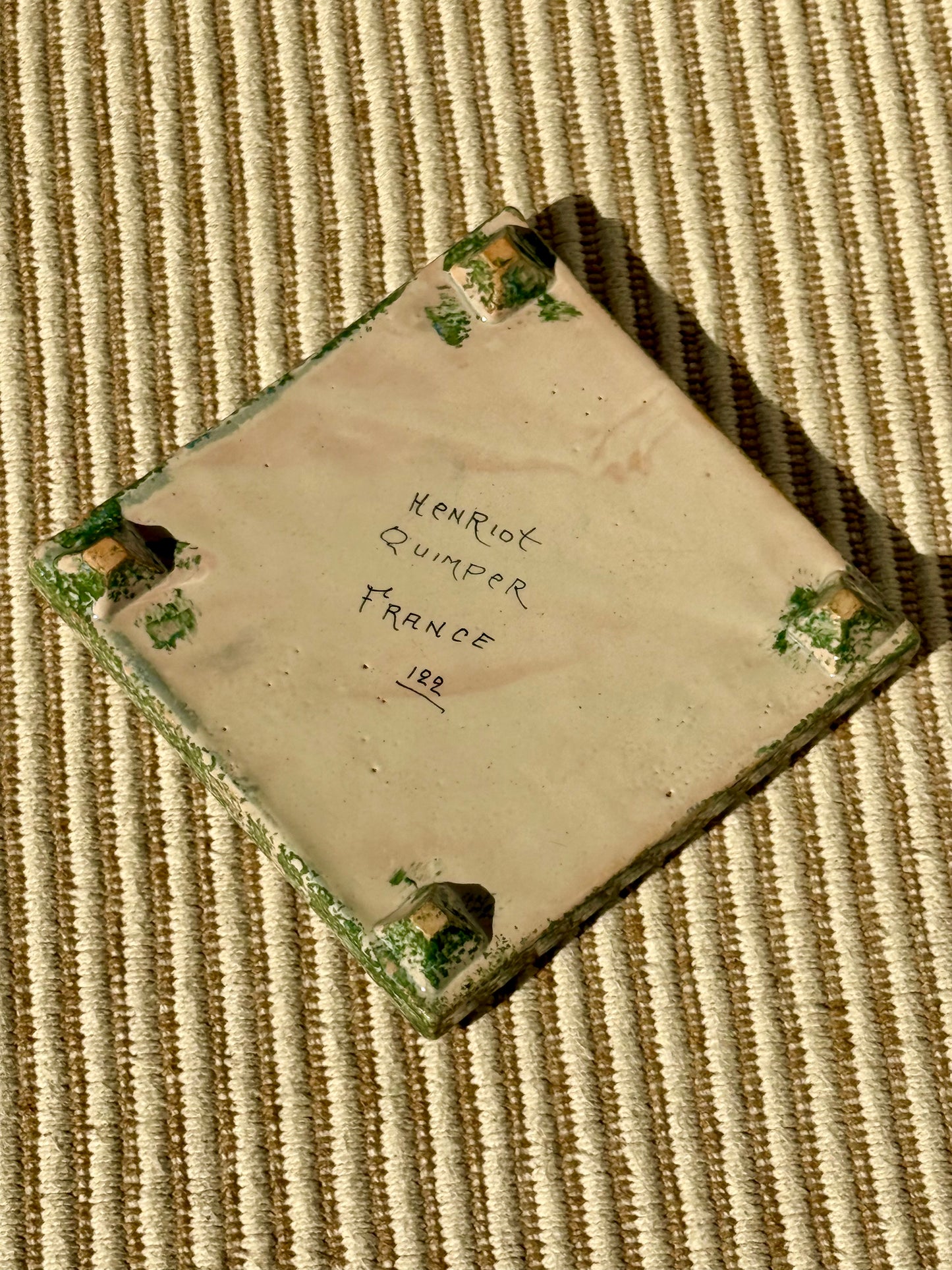 Antique French Henriot Quimper Petite Bretonne Trivet