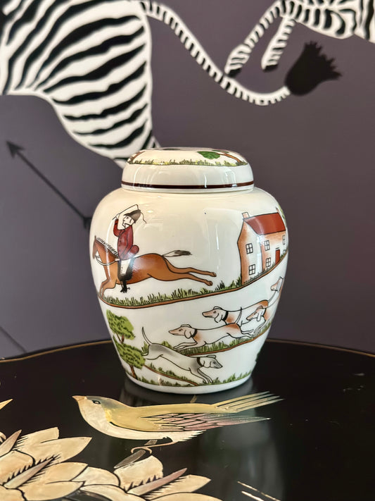 Coalport Hunting Scene Ginger Jar