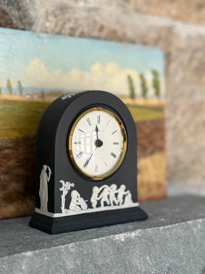 Wedgwood Jasperware Black Mantle Clock