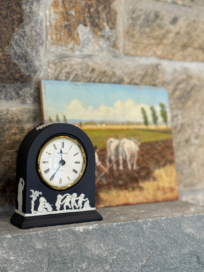 Wedgwood Jasperware Black Mantle Clock