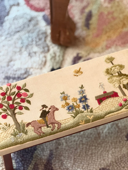 Elsa Williams Americana Crewel Footstool
