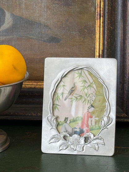 Pewter Floral Frame