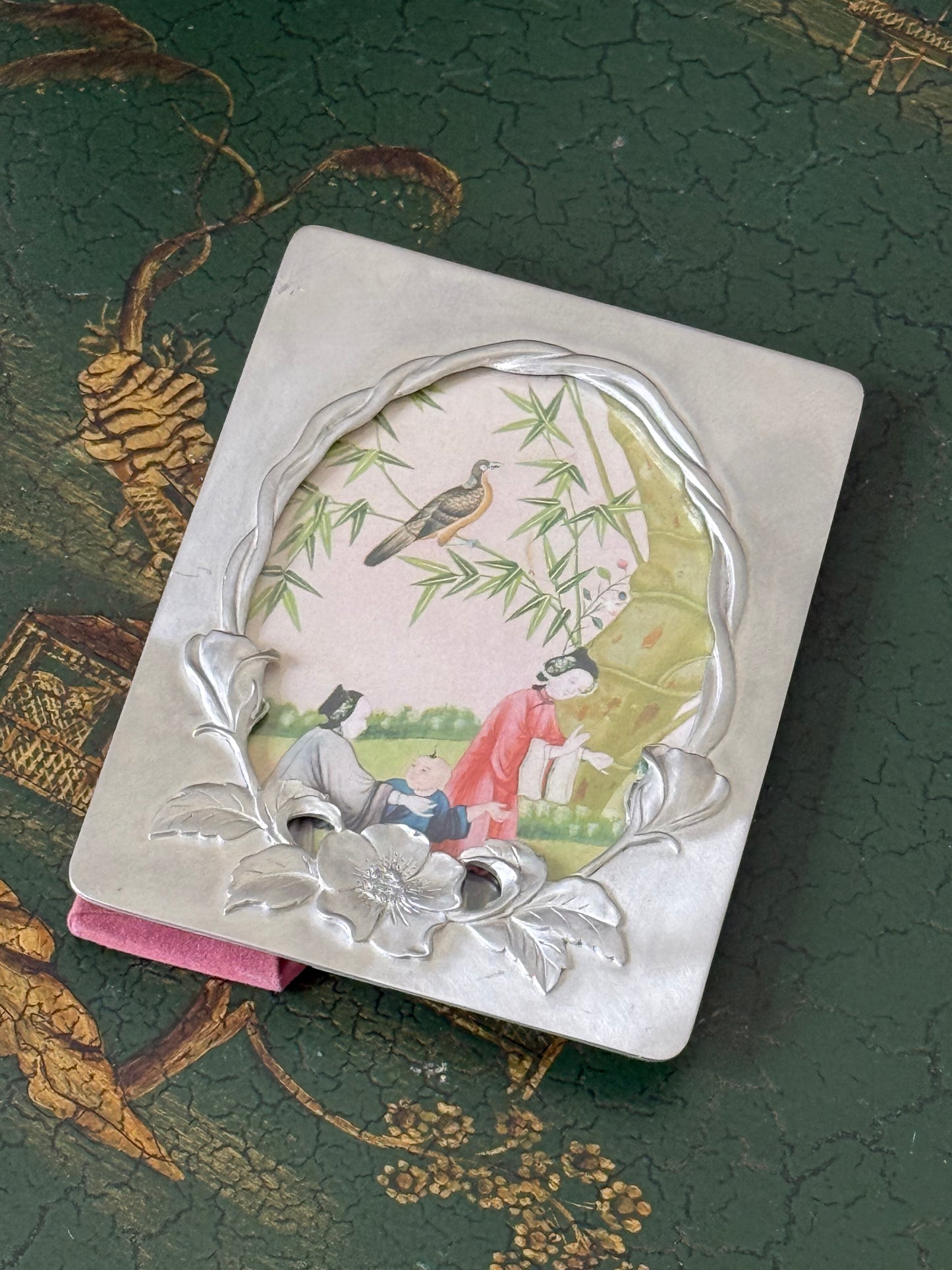 Pewter Floral Frame