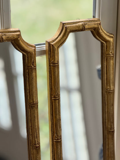 Set of Two Florentine Giltwood Bamboo Mirrors