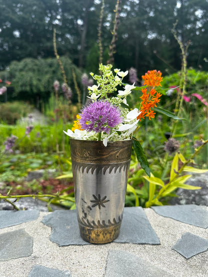Starburst Antique Brass Lassi Cup