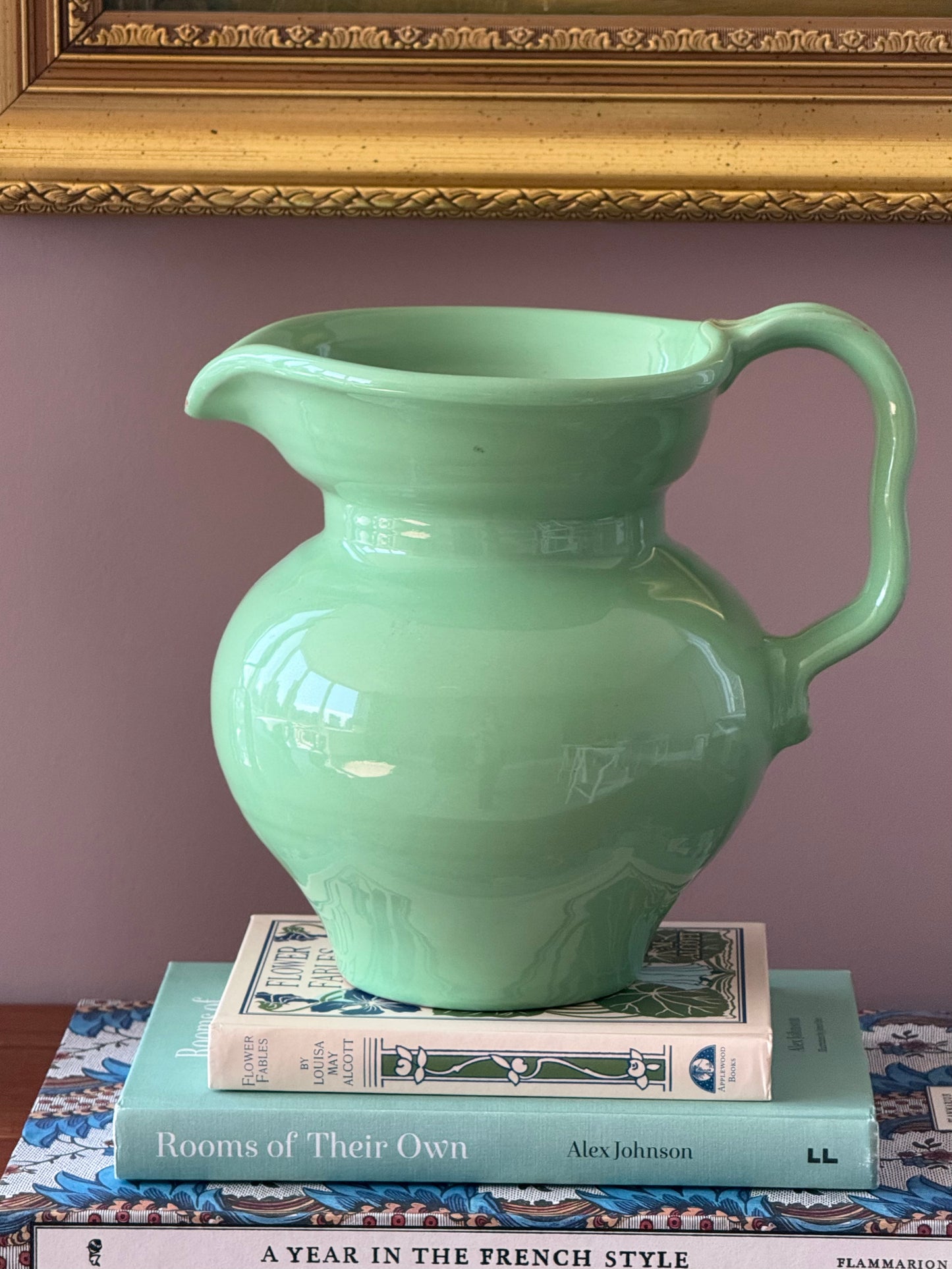 Midcentury Celadon Terracotta Jug