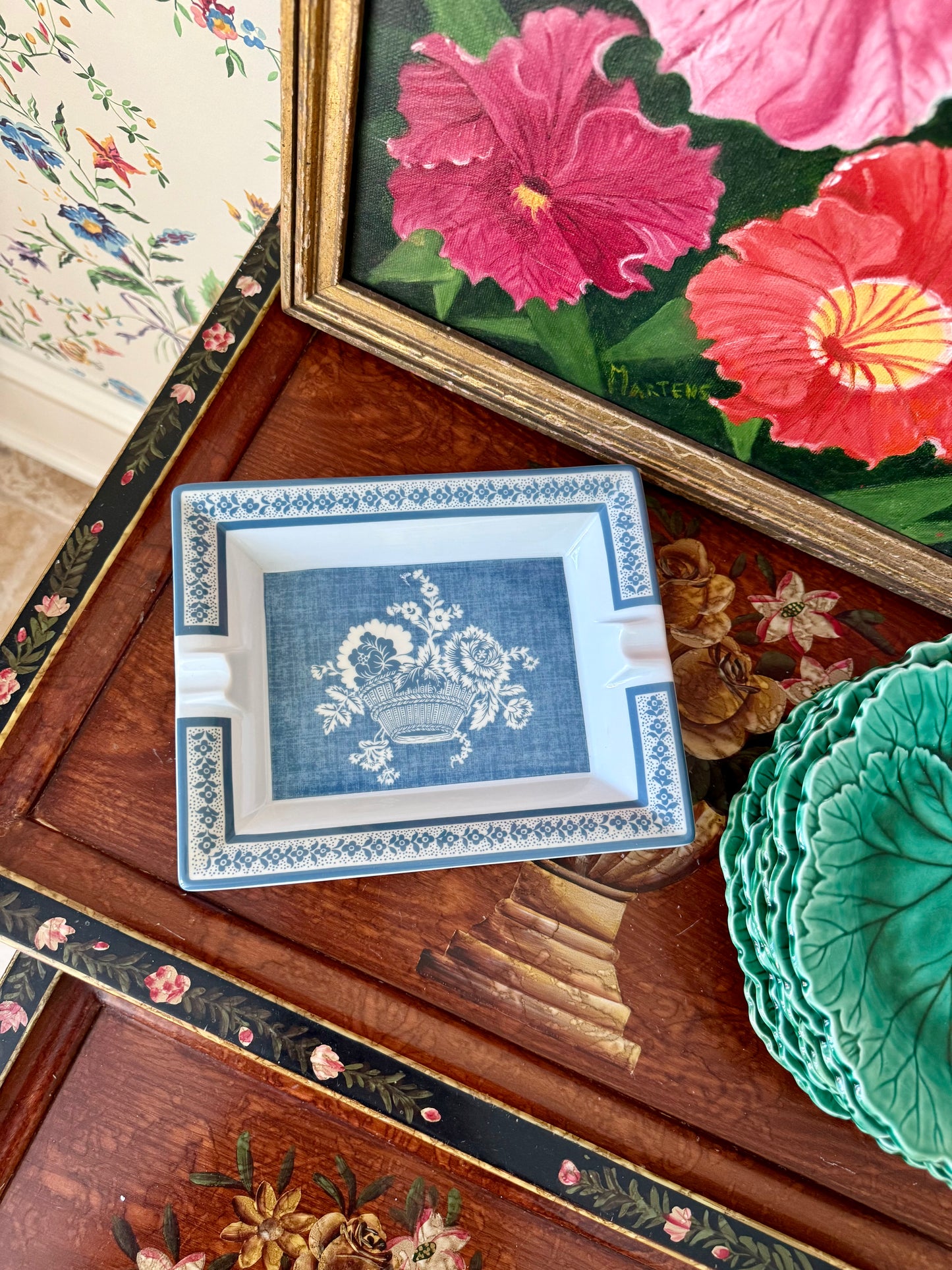 Pierre Frey Paniers Fleuris Blue Catchall