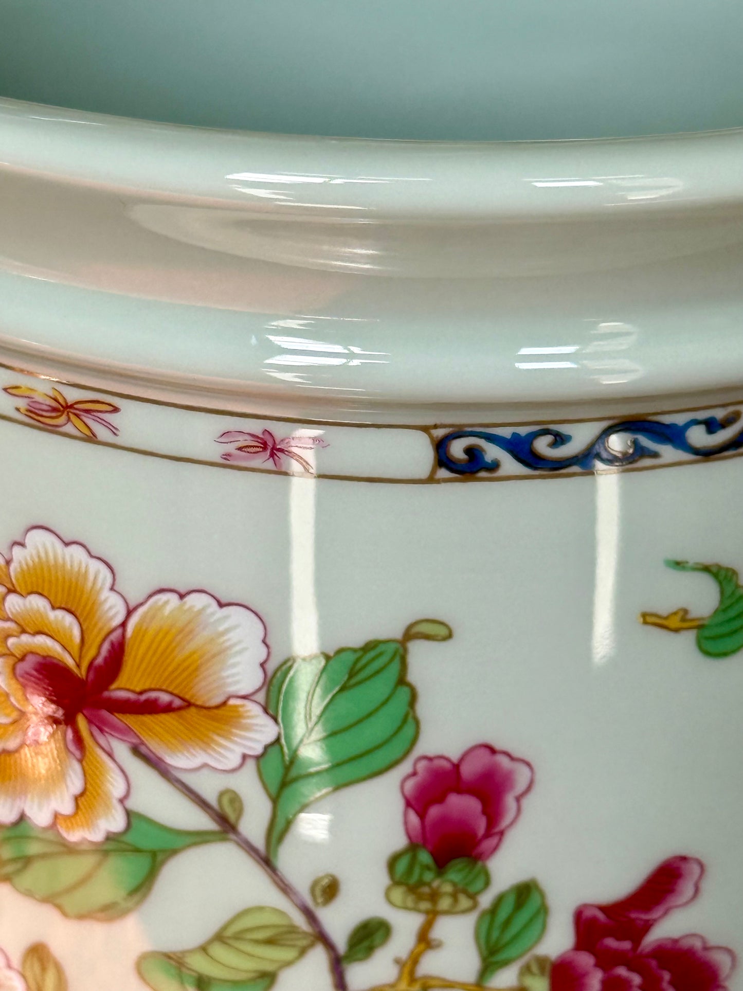 Vintage Porcelain  Chinoiserie Raynaud Limoges Cachepot
