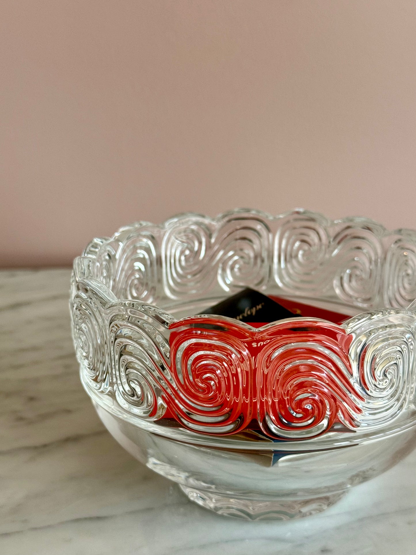 Tiffany & Co.Vintage Scroll Crystal Bowl