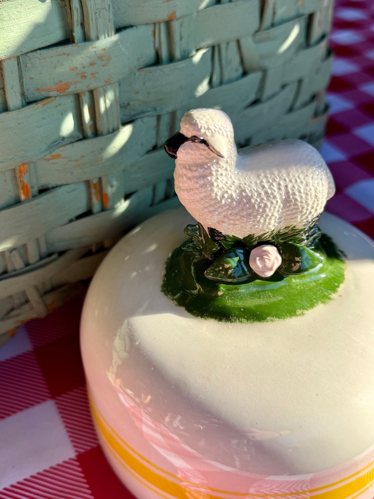 Vintage Ceramic Lamb Cheese Cover