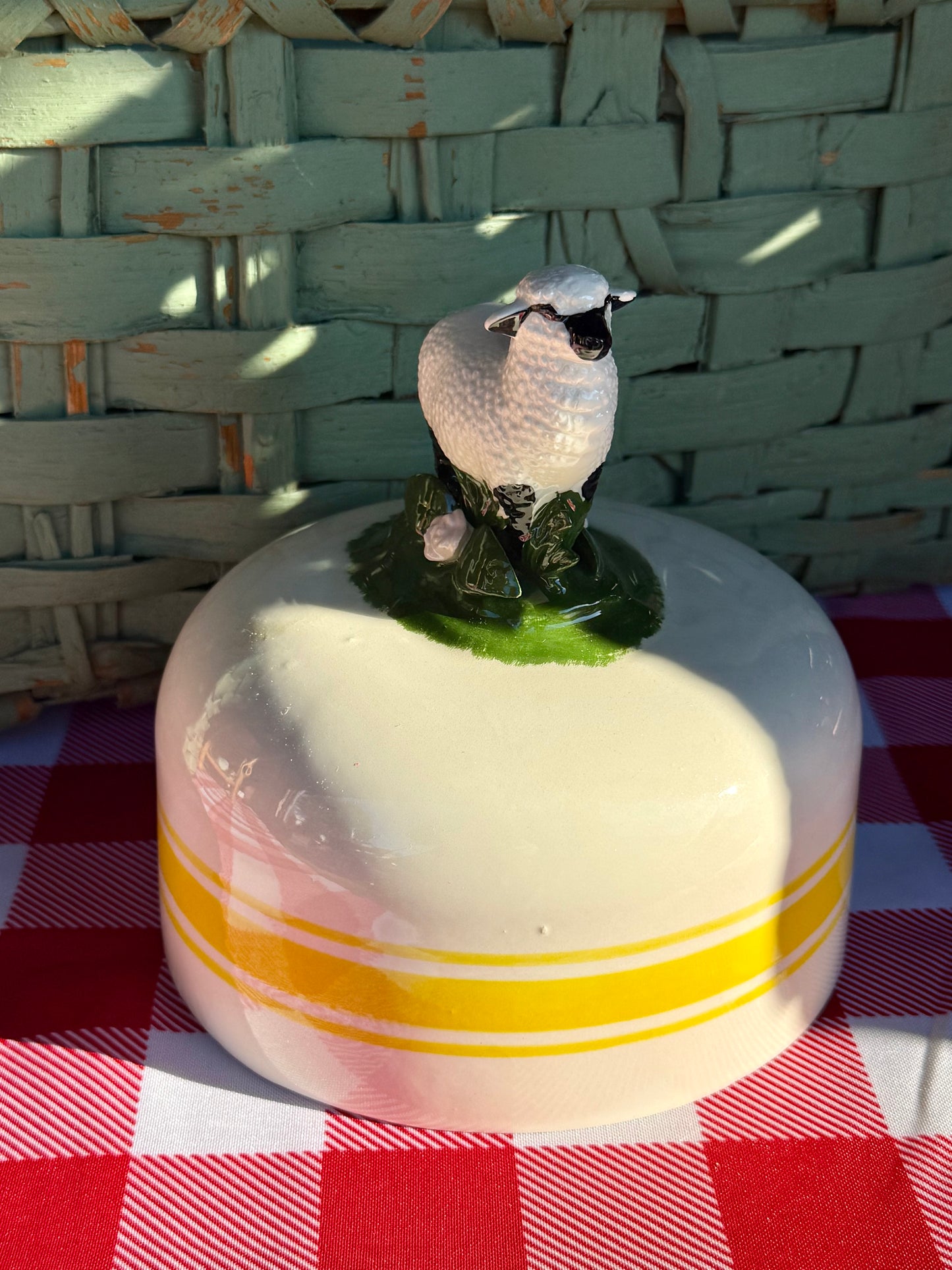 Vintage Ceramic Lamb Cheese Cover
