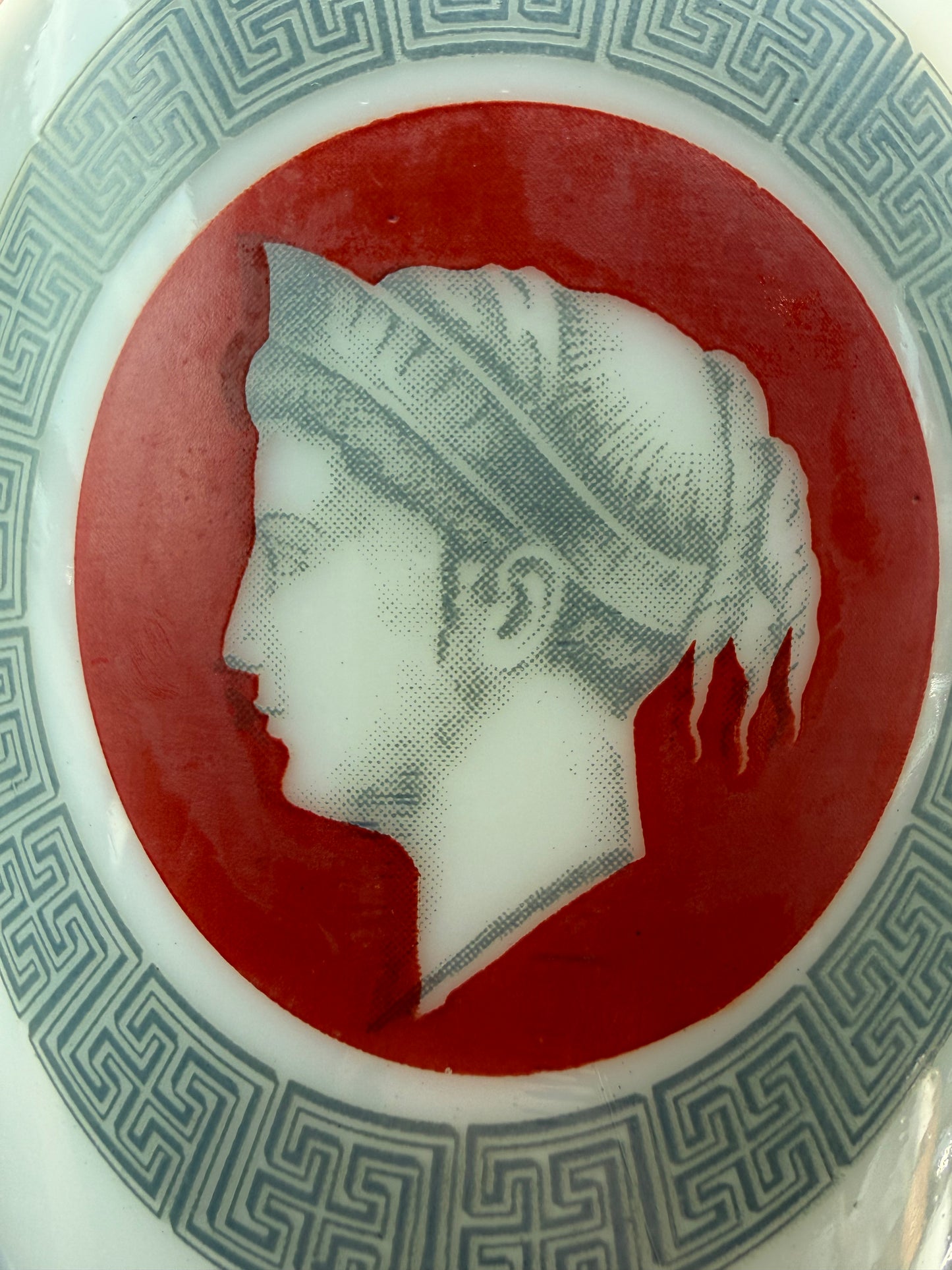 Greco Roman Vintage French Opaline Decanter