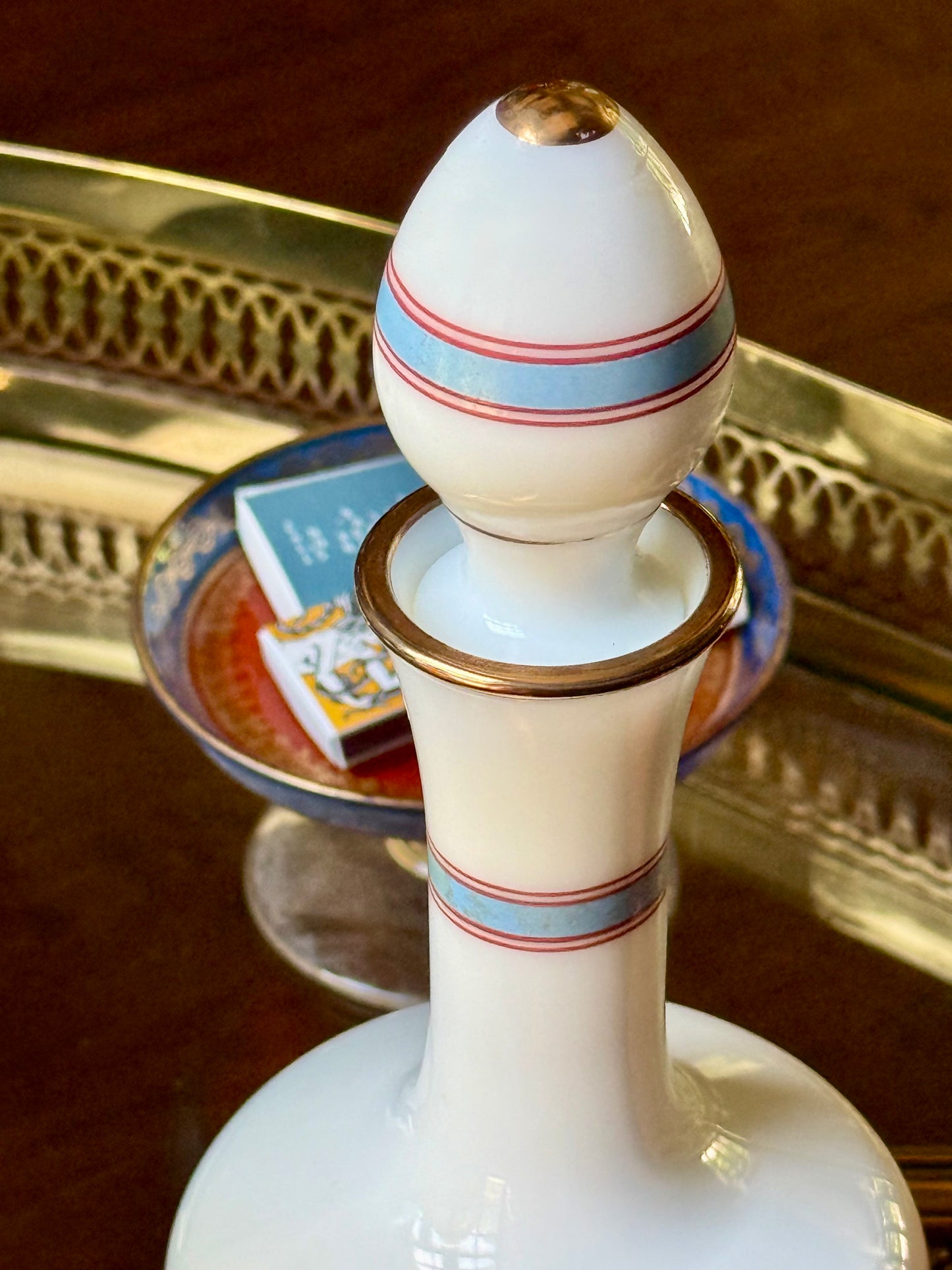 Greco Roman Vintage French Opaline Decanter