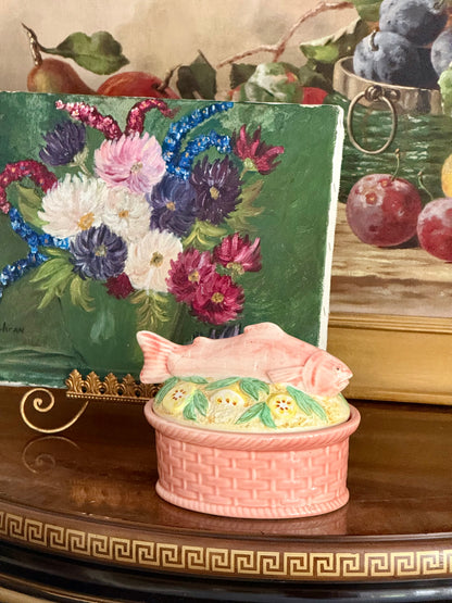 Vintage Géo Paris Portuguese Majolica Fish Terrine Box