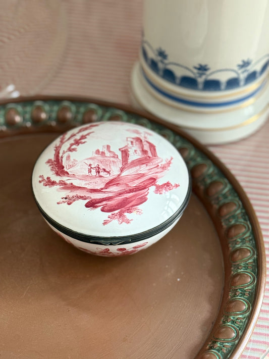 Antique French Faience Bonbonnière