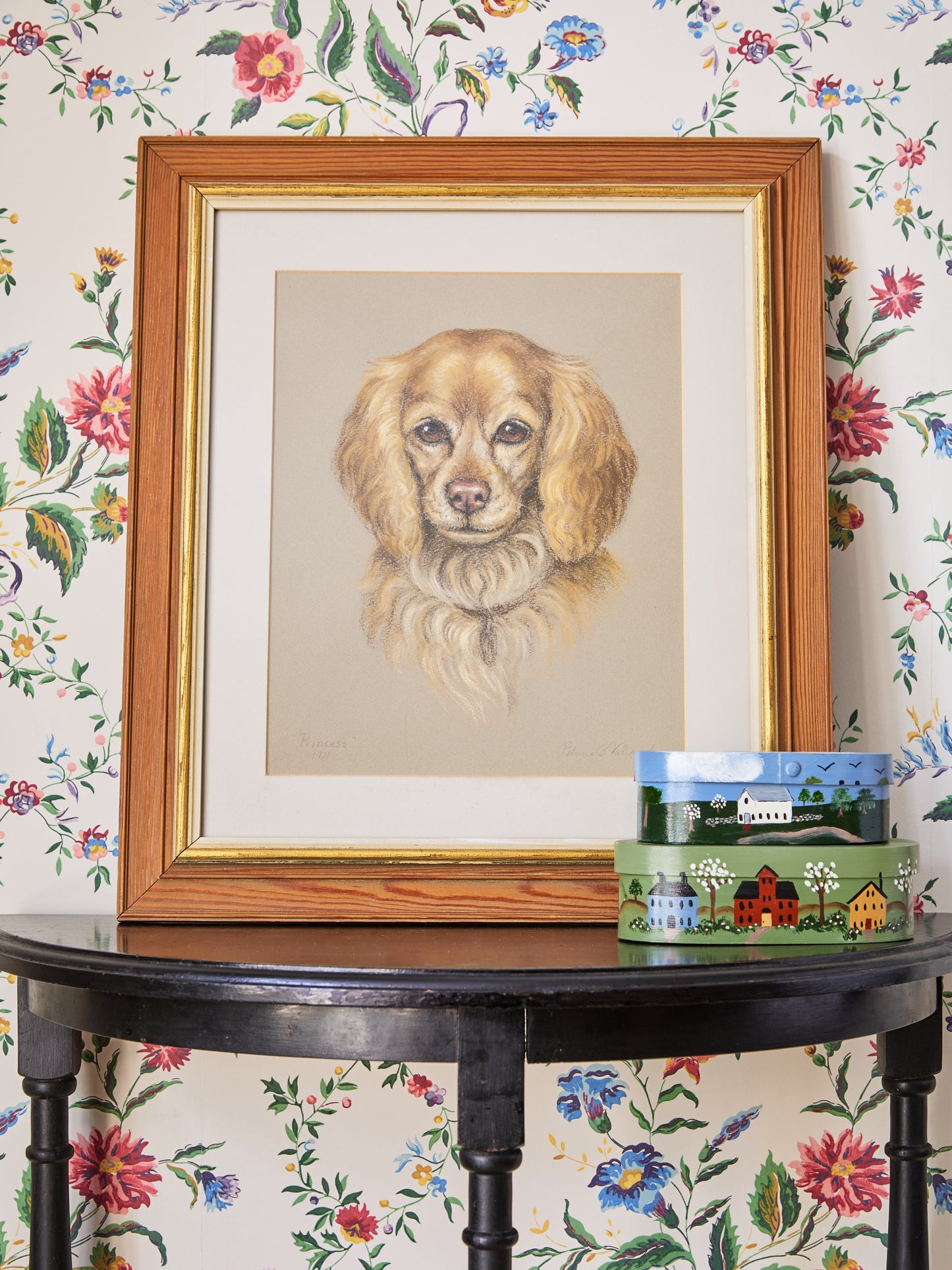 1970s Pastel Dog Portrait