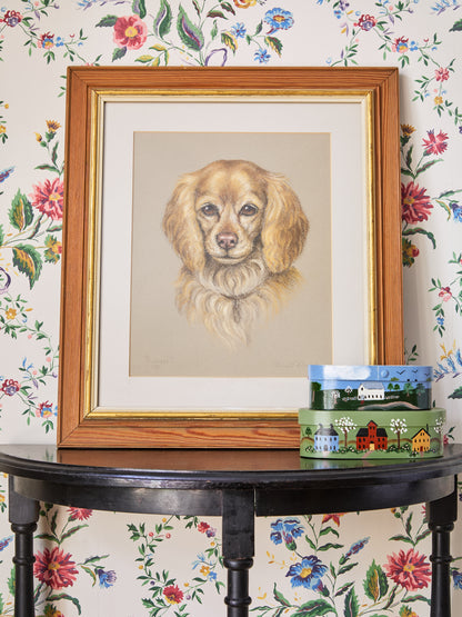 1970s Pastel Dog Portrait