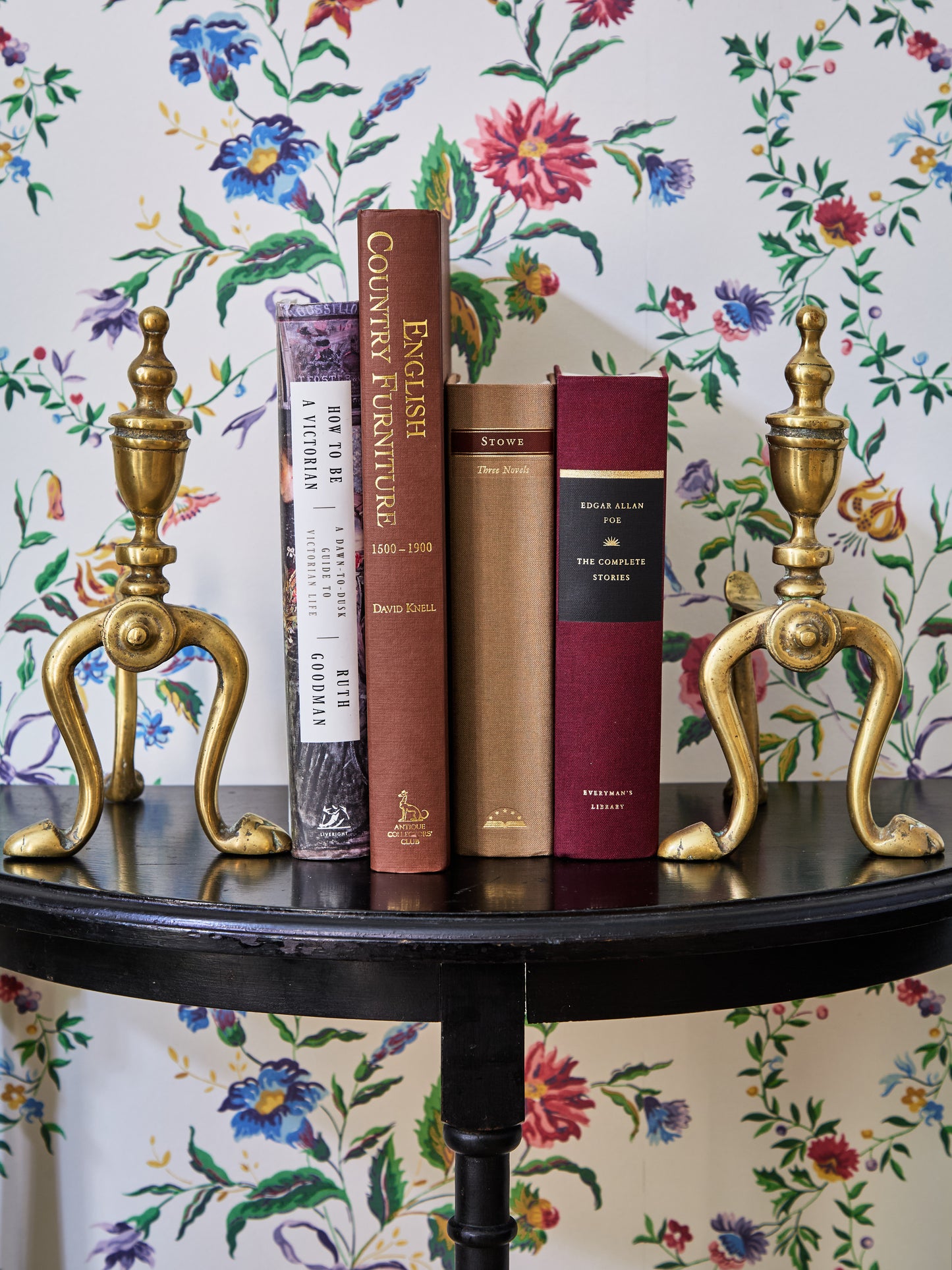 Antique Brass Andirons Bookends