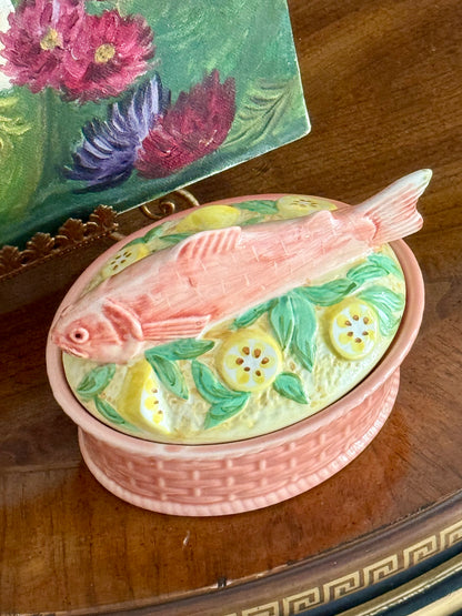 Vintage Géo Paris Portuguese Majolica Fish Terrine Box