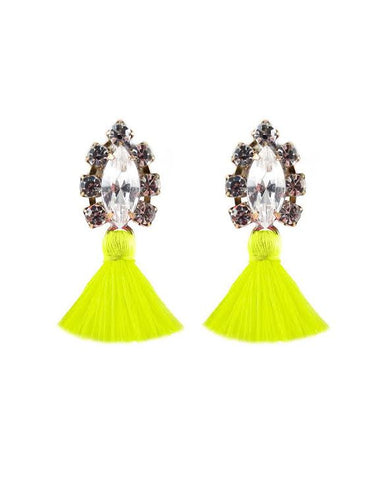 Frieda and Nellie<br>All the Tassel Earring Neon Yellow